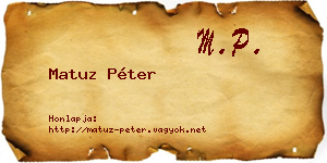 Matuz Péter névjegykártya